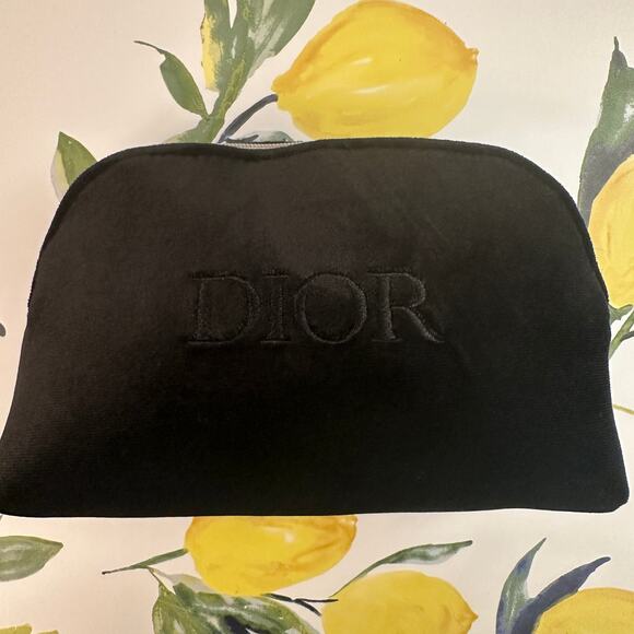 DIOR NEW Trousse Nior Black Velvet Makeup Cosmetic Pouch - Picture 4 of 5